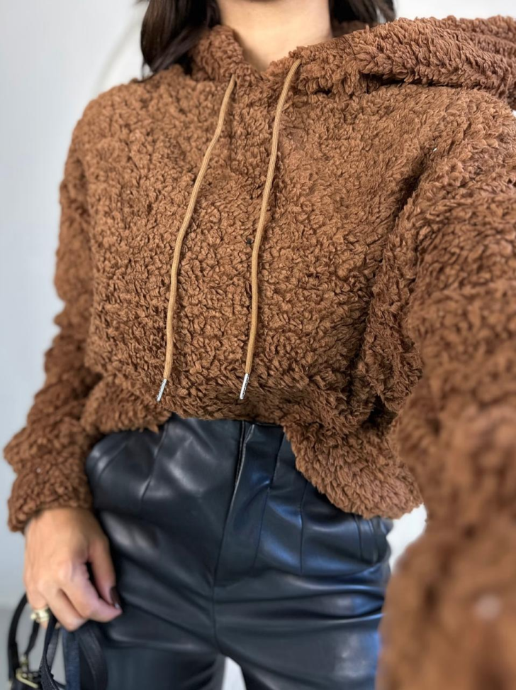 Blusa Oversized Teddy | Caramelo