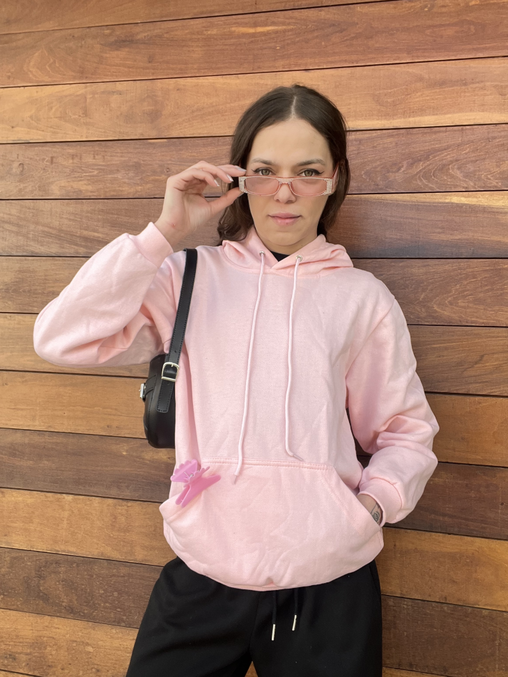 Moletom Oversized Flanelado Classic | Rosa