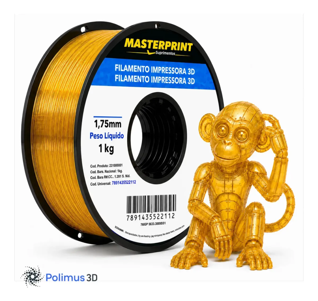 Filamento PETG Translucido Amarelo da Masterprint