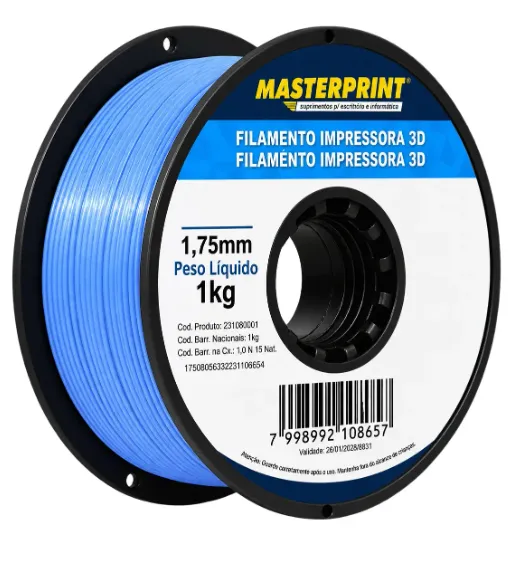 Filamento Pla Silk Azul Azure da Masterprint - #1