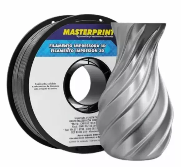 Filamento Pla Cinza Metálico da Masterprint - #1