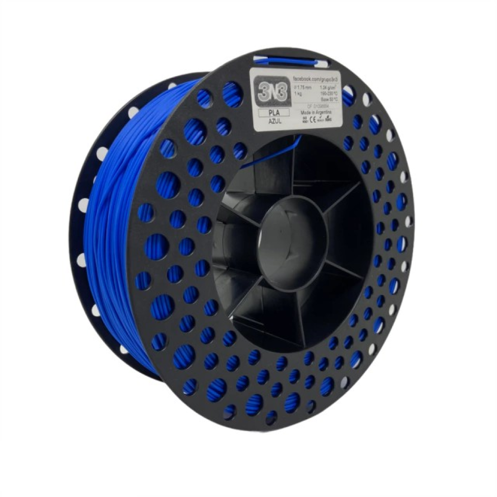 Filamento PLA 3N3 Azul 1.75mm 1KG