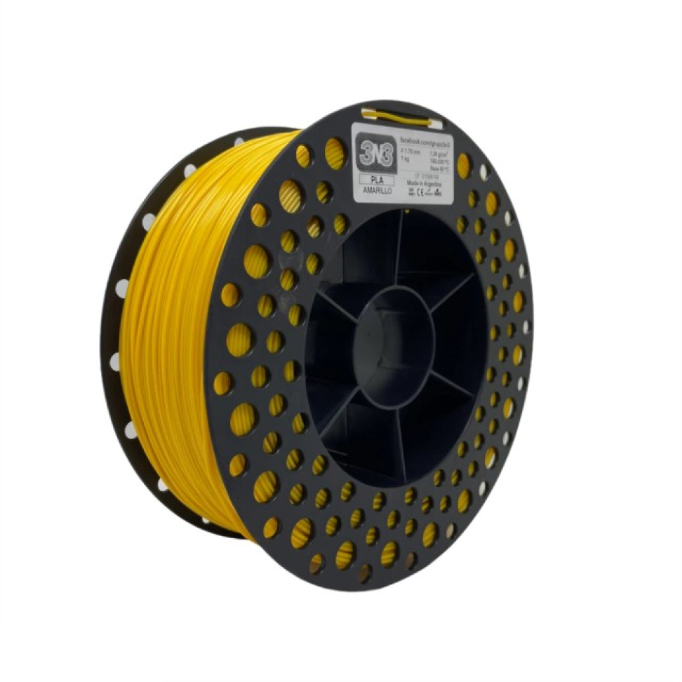 Filamento PLA 3N3 Amarelo 1.75mm 1KG