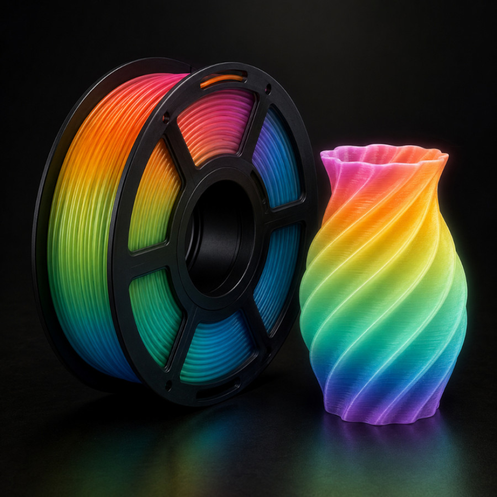 Filamento PETG Fosforescente Rainbow da Masterprint
