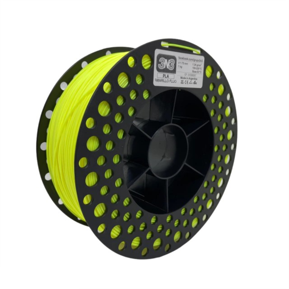 Filamento PLA 3N3 Amarelo Fluo 1.75mm 1KG
