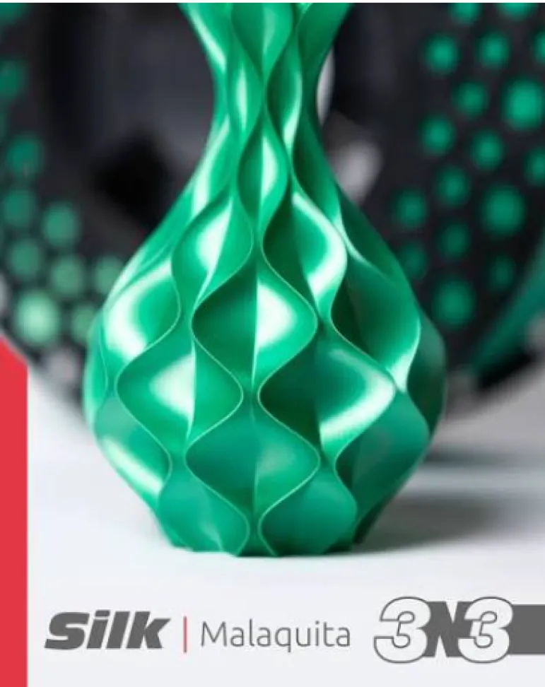 Filamento PLA Silk Verde Malaquita da 3n3