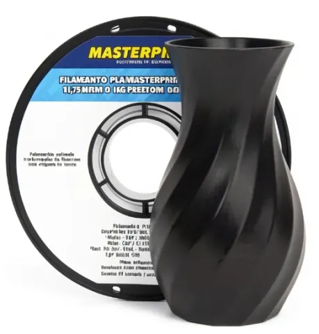 Filamento Pla Preto com Glitter En da Masterprint