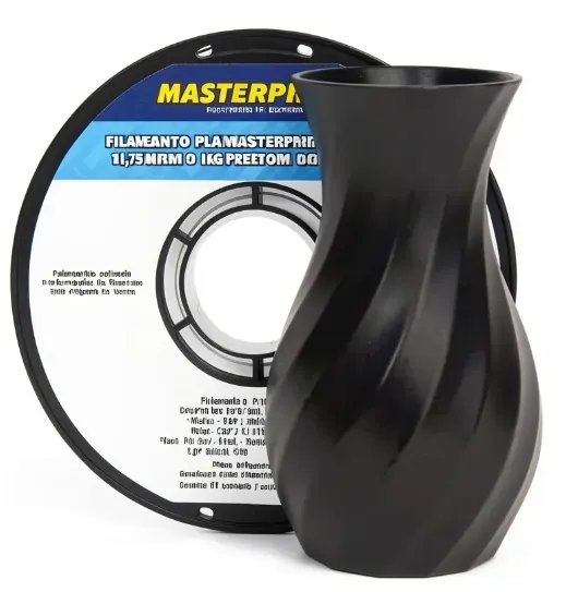 Filamento Pla Preto com Glitter En da Masterprint - #1