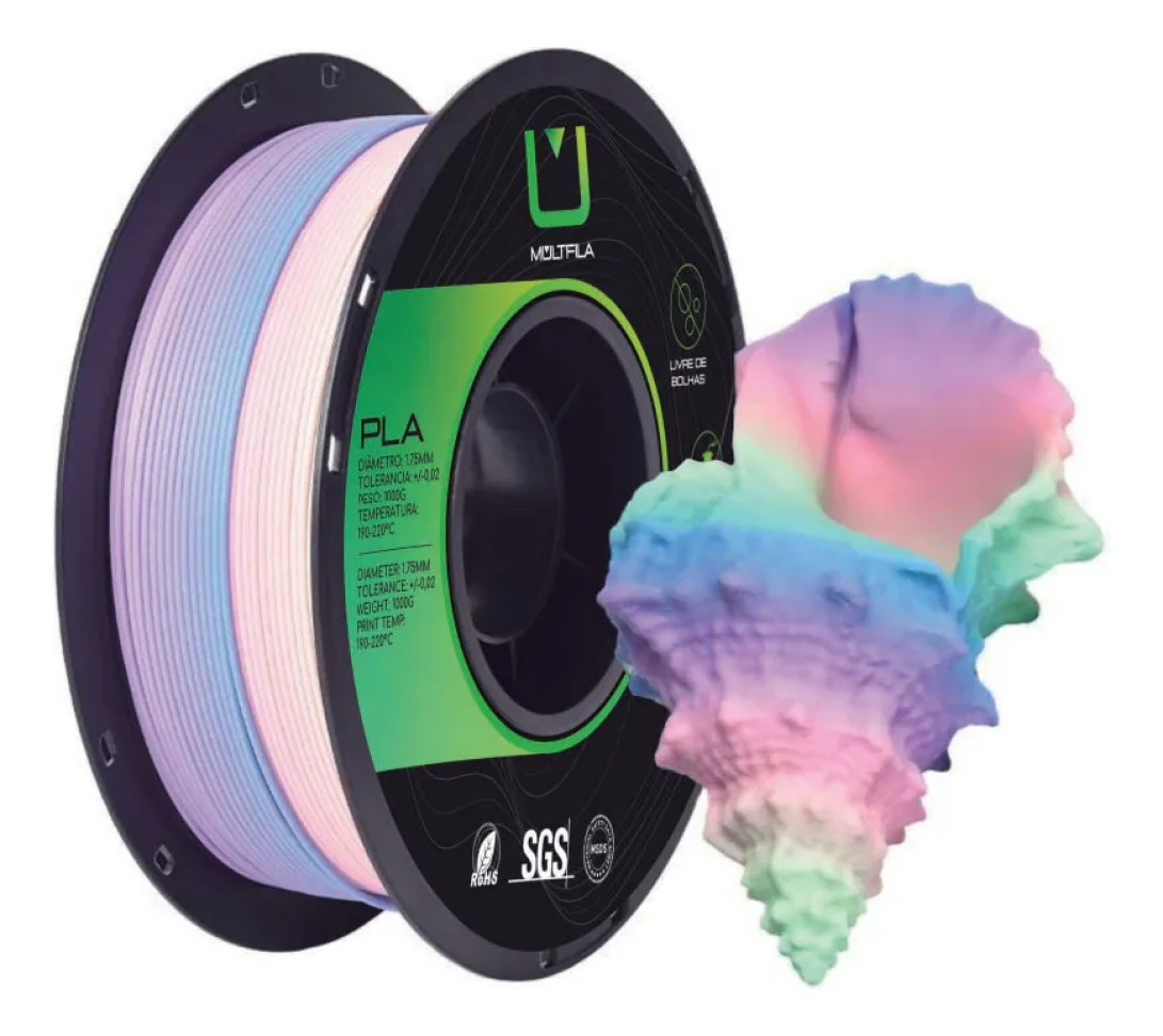 Filamento PLA Rainbow Matte Coral Colors Multifila