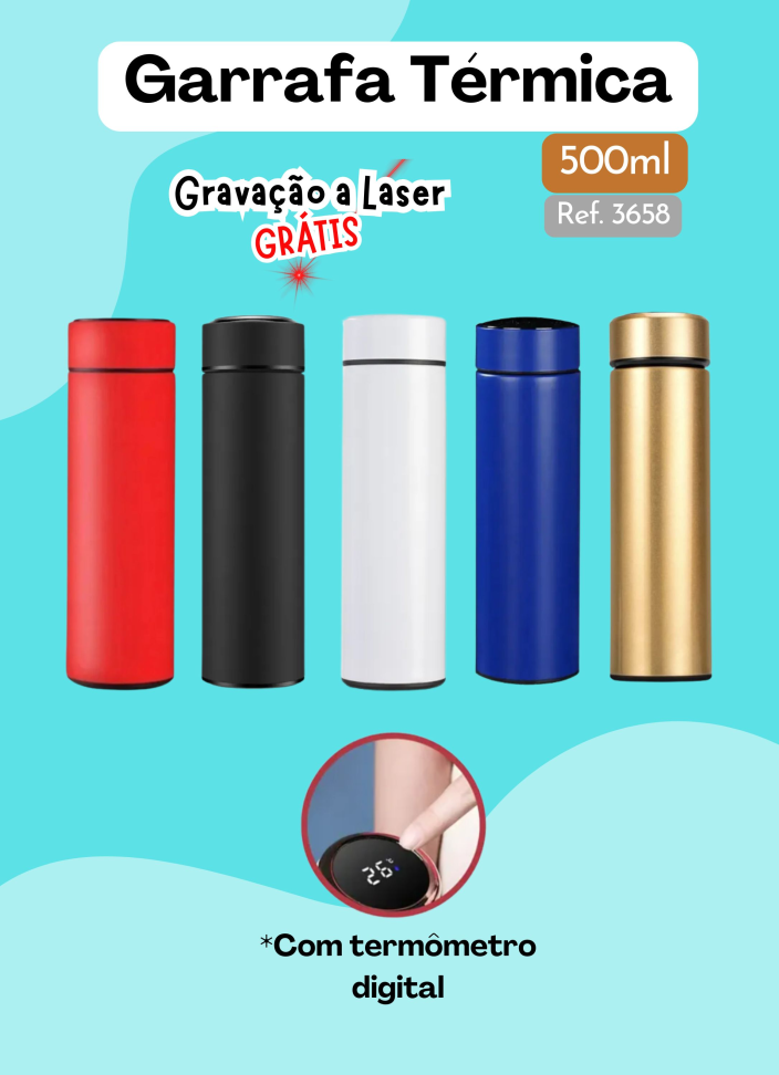 Garrafa Térmica 500ml LED