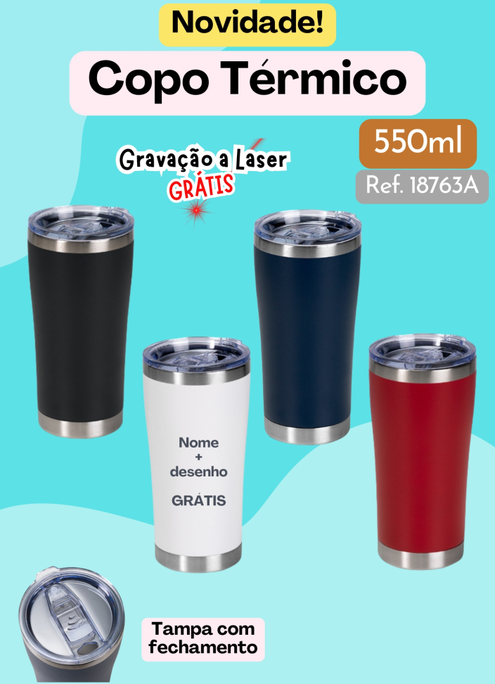 Copo Térmico 550ml com Tampa