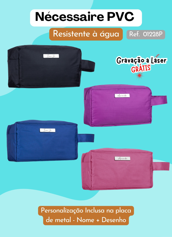 Nécessaire PVC Impermeável com Plaquinha