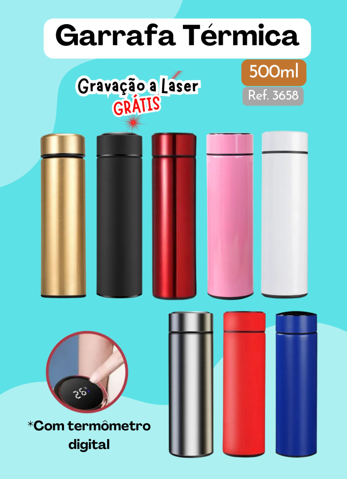 Garrafa Térmica 500ml LED
