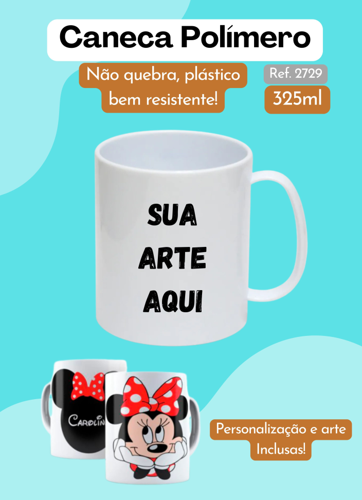 Caneca Polímero 325ml (Plástico Resistente)