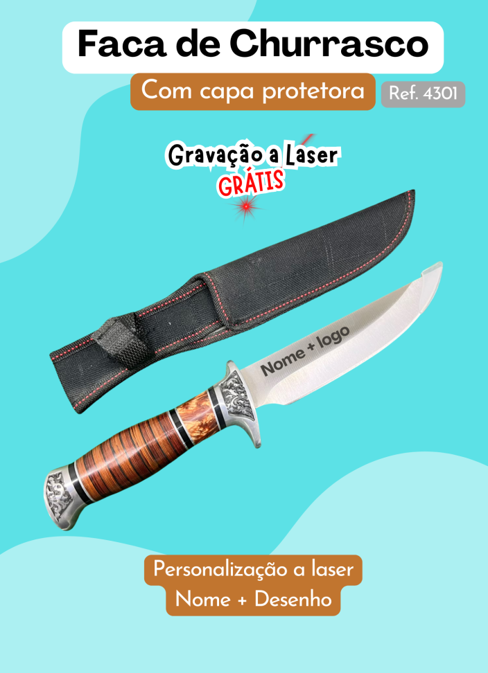 Faca de Churrasco Premium com Capa
