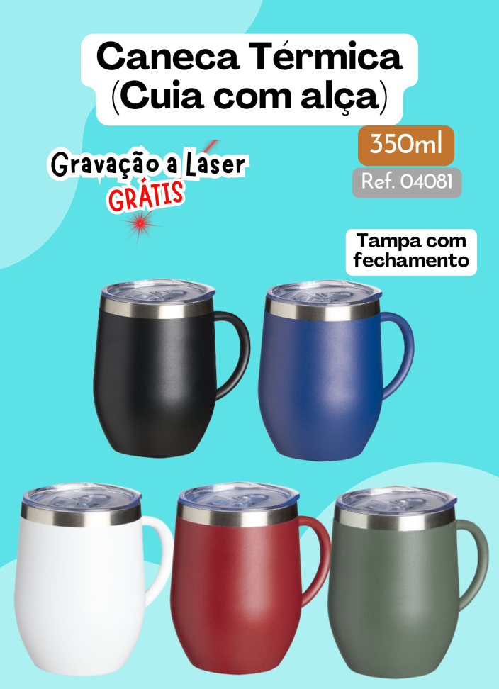 Caneca Térmica Inox 350ml Com Alça