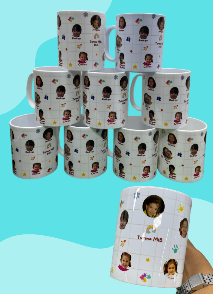 Caneca Porcelana 325ml - Alça e Interior Branca - #9