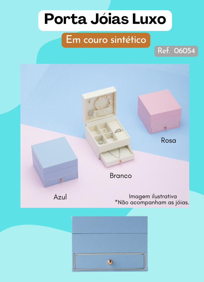 Porta-Joias Luxo em couro sintético