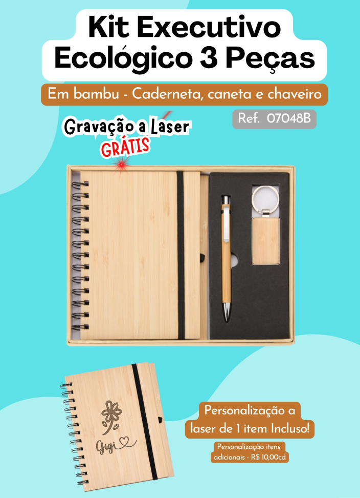 Kit Executivo Ecológico 3 Peças