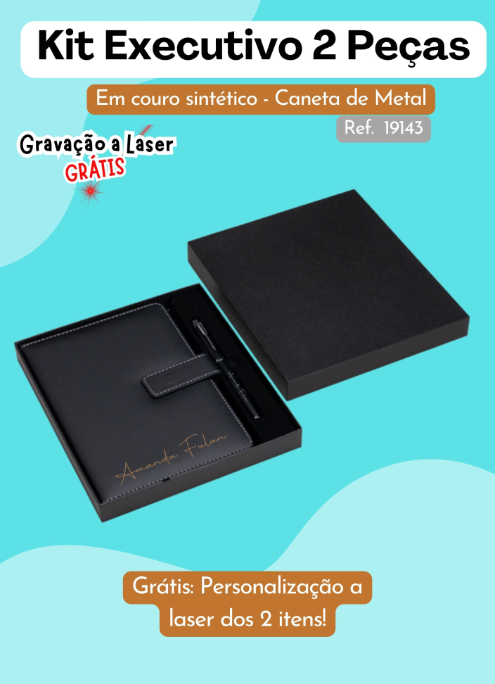 Kit Executivo 2 Peças (Caderneta + Caneta)