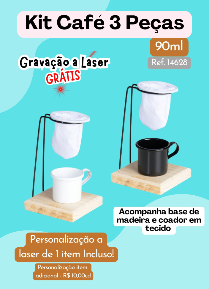 Kit Café 3 Peças (Não é térmica)