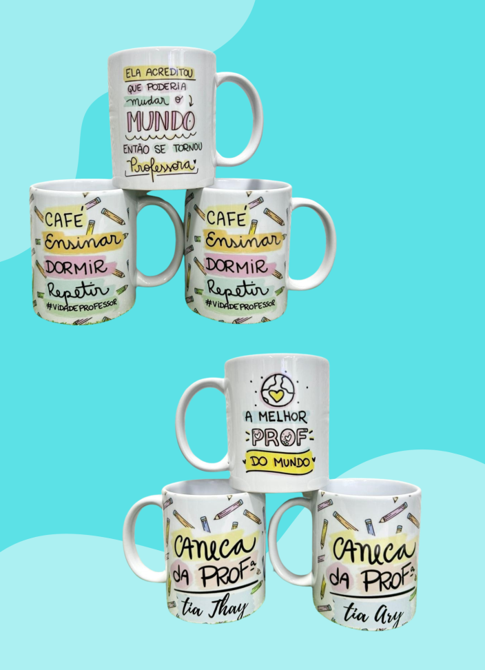 Caneca Porcelana 325ml - Alça e Interior Branca - #8