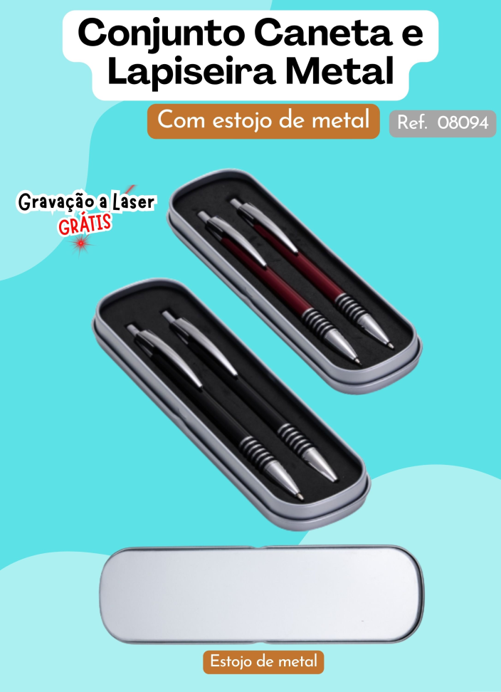 Conjunto Caneta e Lapiseira Metal