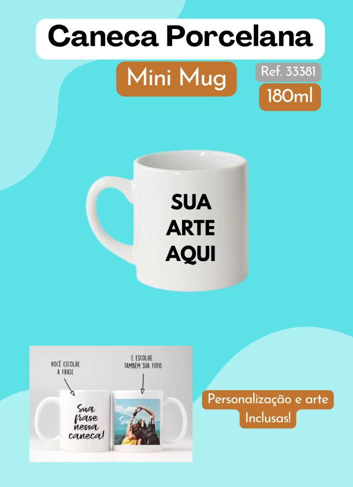 Caneca Porcelana 180ml - Mini Mug
