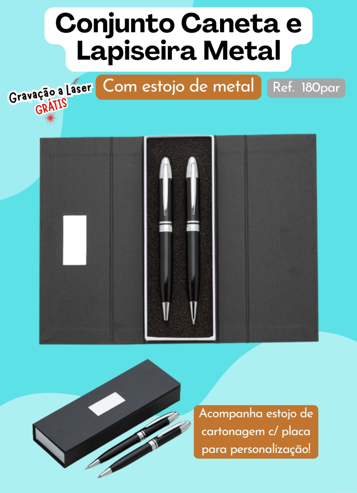 Conjunto Caneta e Lapiseira Metal