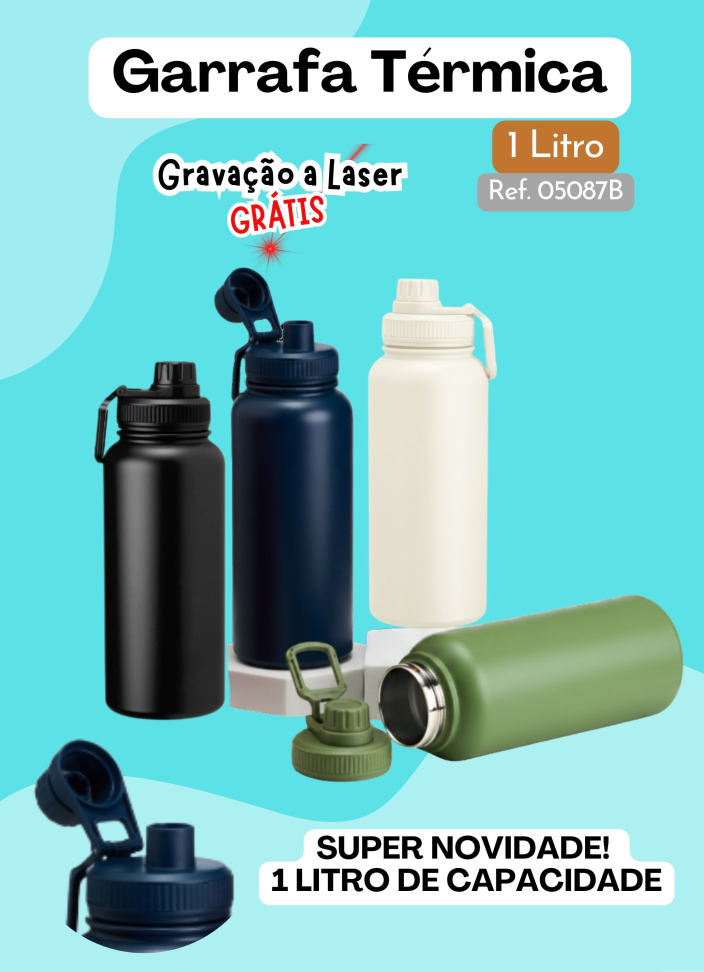 Garrafa Térmica Inox 1 Litro