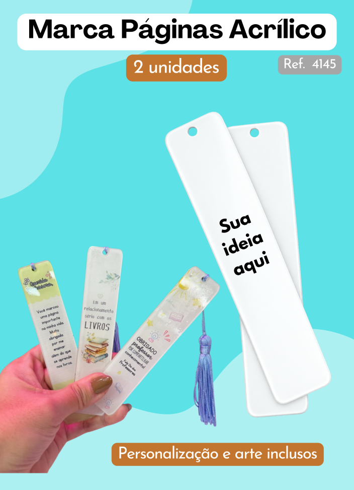 Marca Páginas Acrílico - Personalizado (2 unidades)