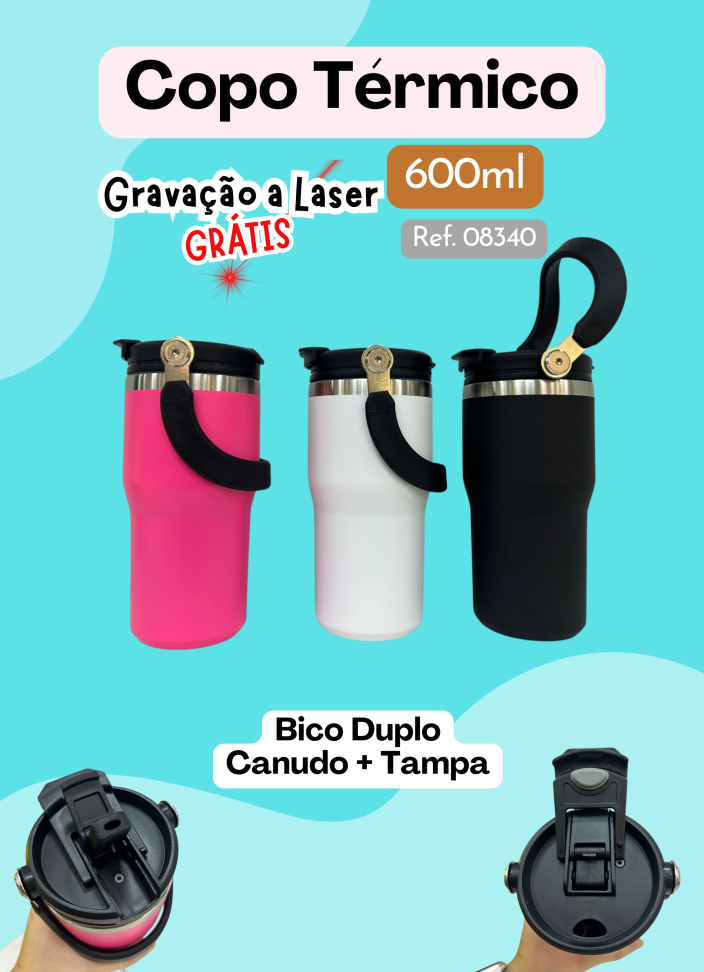 Copo térmico 600ml - Bico Duplo