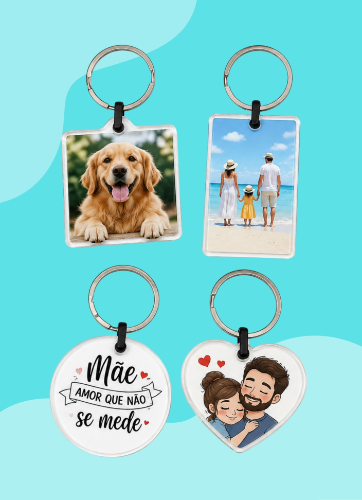 Chaveiro Acrílico - Personalizado (2 unidades)