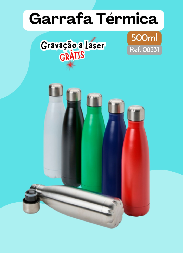 Garrafa Térmica Com Tampa Inox 500ml