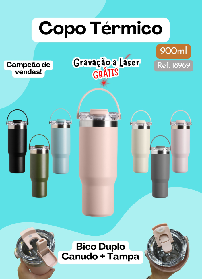 Copo Térmico 900ml - Bico Duplo