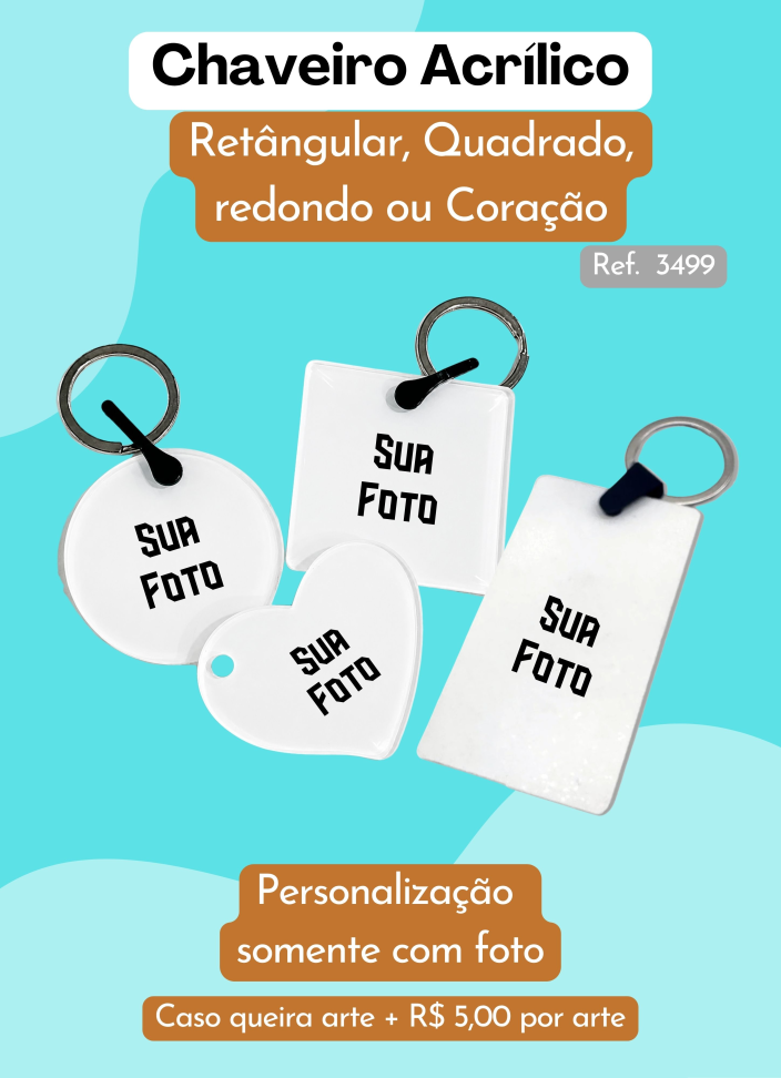 Chaveiro Acrílico - Personalizado (2 unidades)