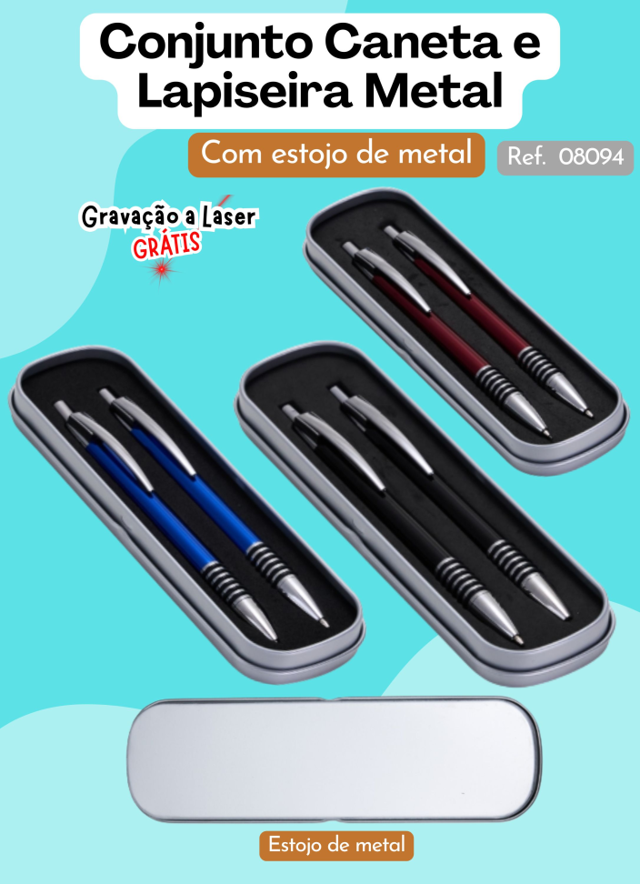 Conjunto / Kit Caneta e Lapiseira Metal