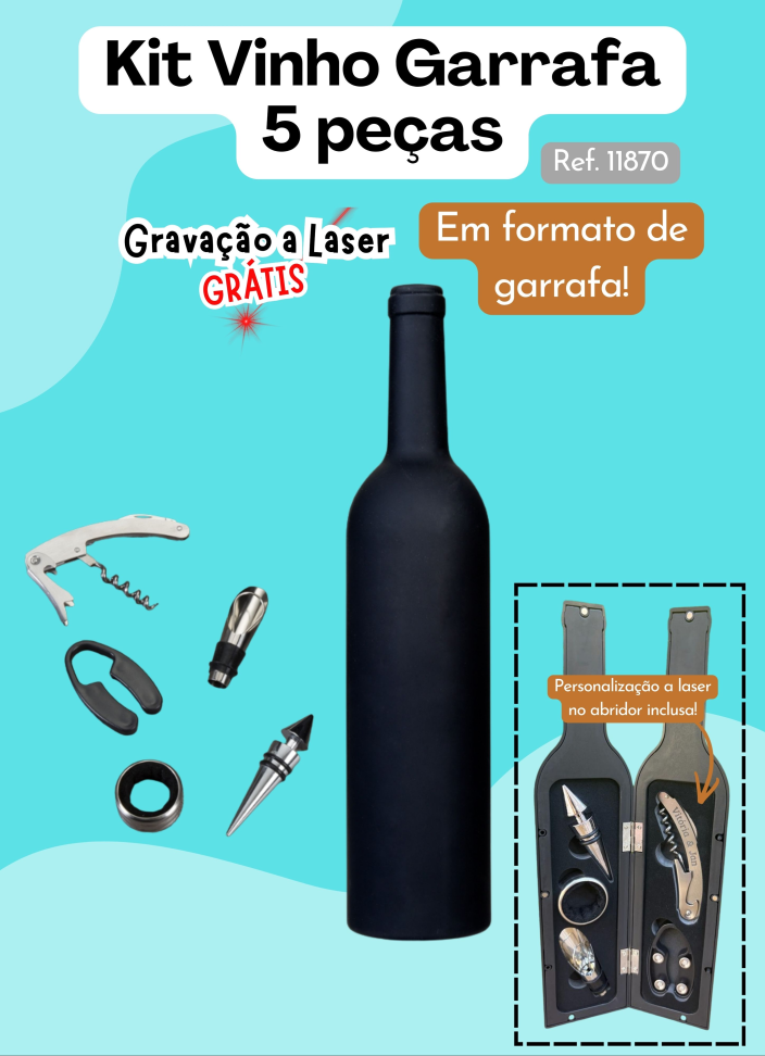 Kit Vinho Garrafa 5 peças
