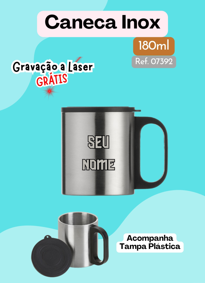 Caneca Inox 180ml (Não é térmica)