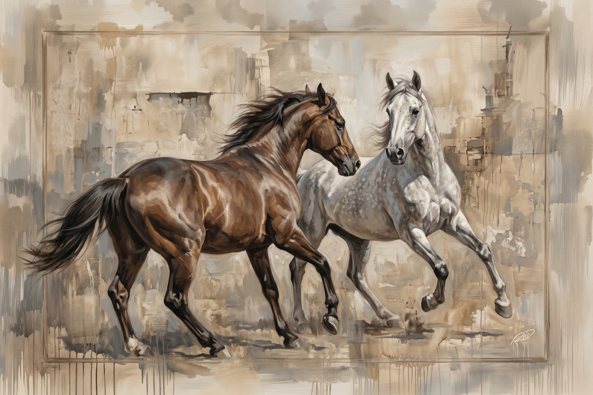 Quadro Animail Dupla de Cavalos