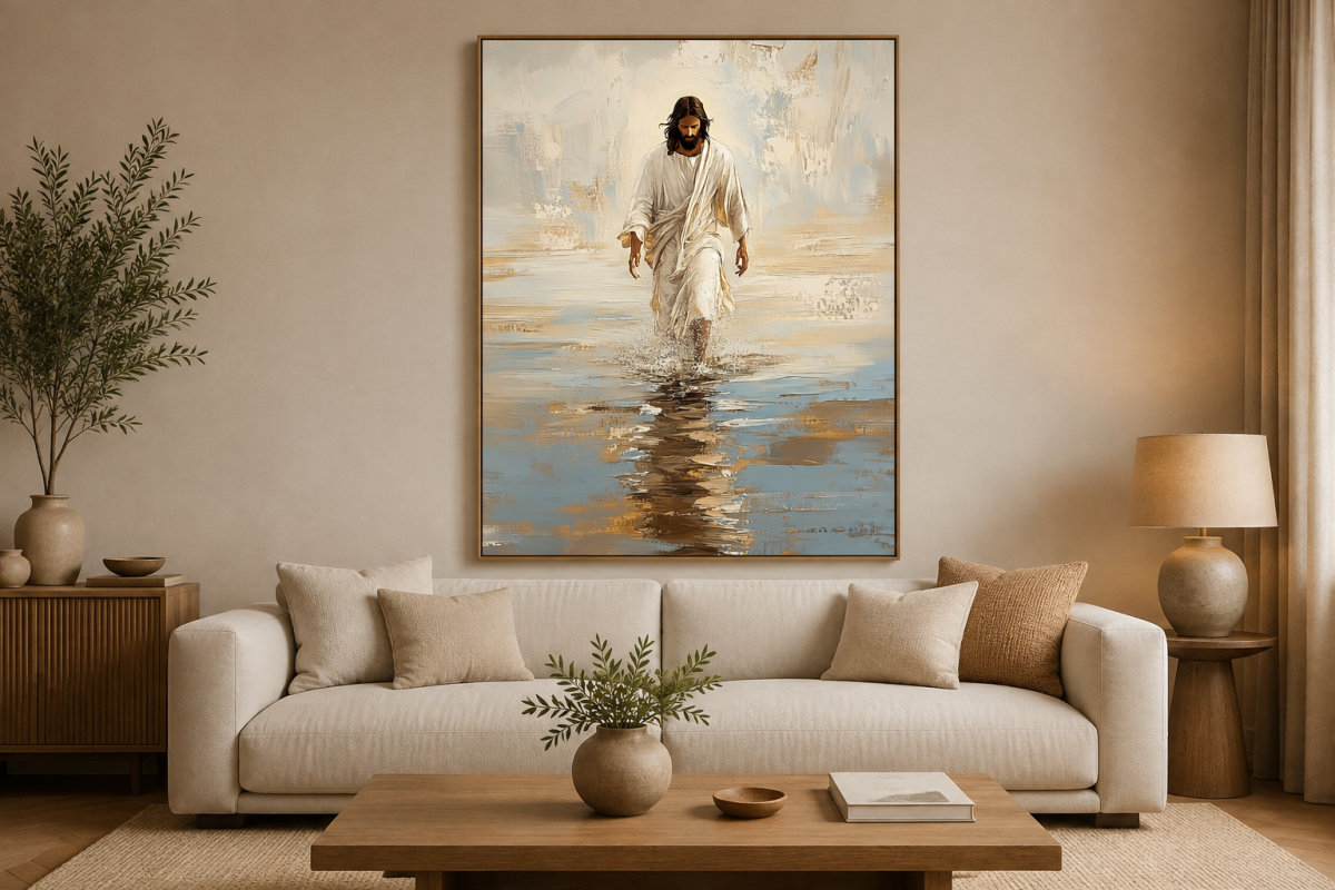 Quadro Jesus Vindo sobre as Águas