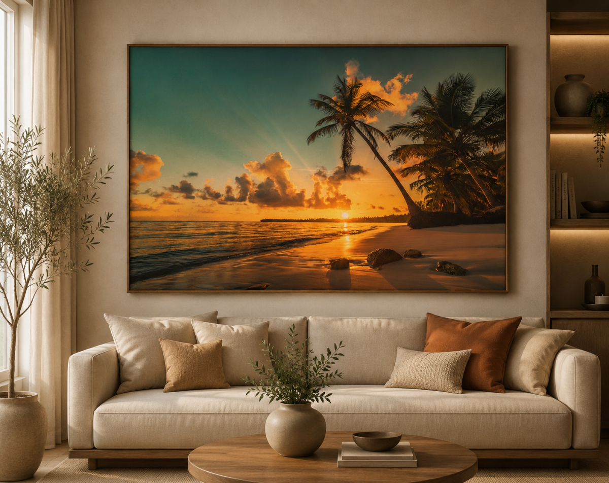 Quadro Praia Pôr do Sol