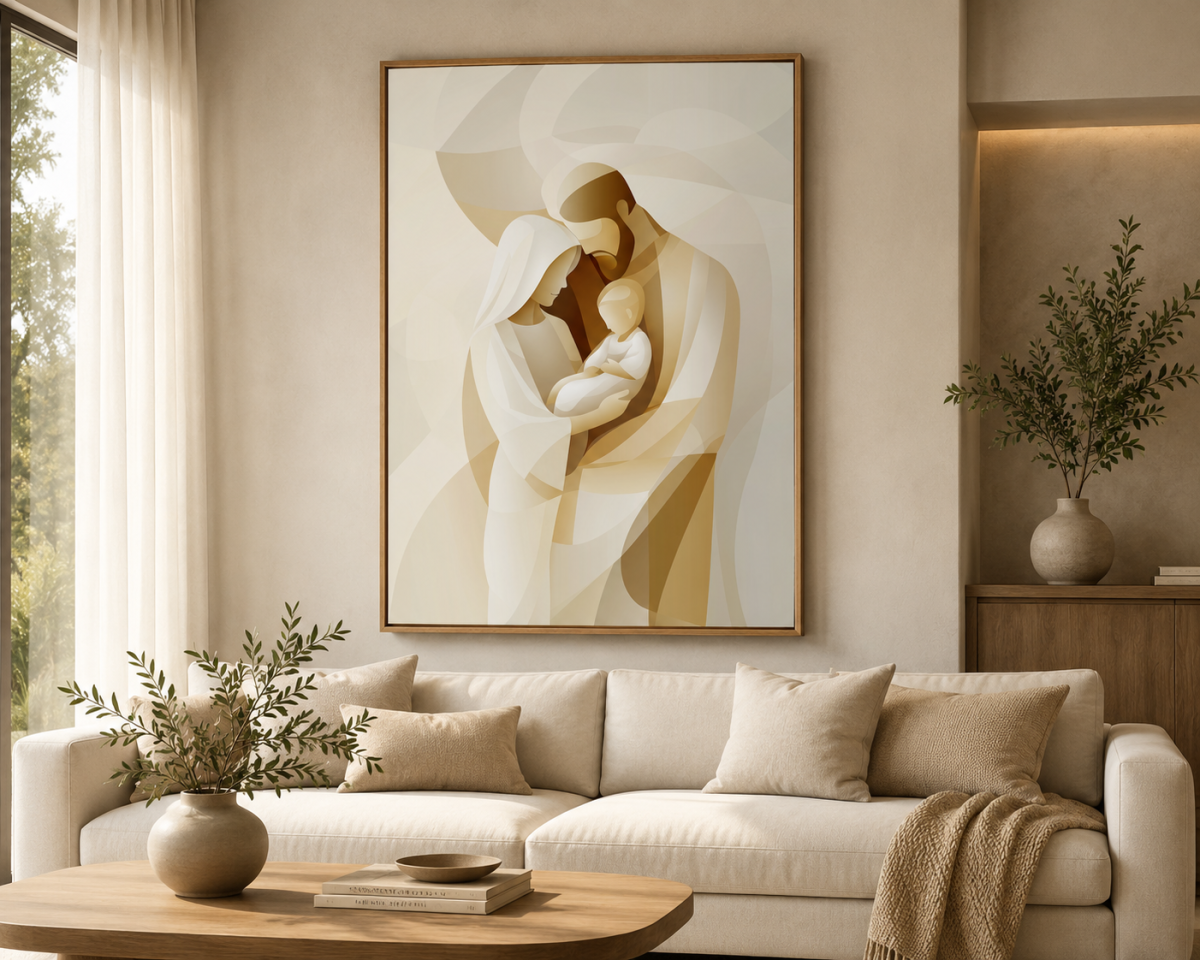 Quadro Sagrada Família Barro