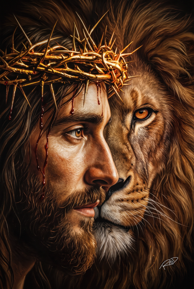 Quadro Jesus e Leão Face