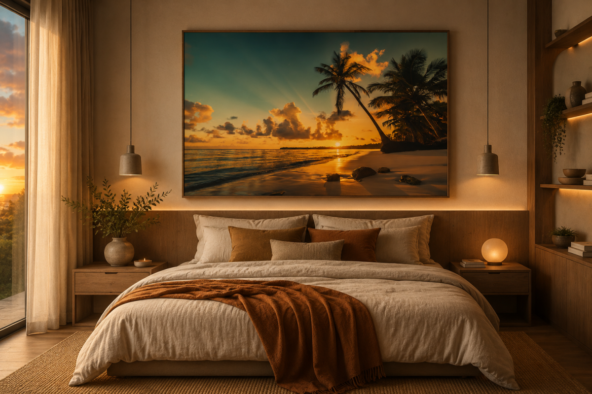 Quadro Praia Pôr do Sol
