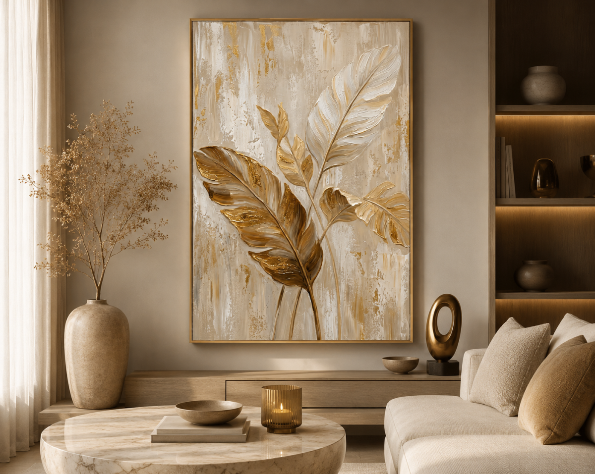 Quadro Folhas Ouro
