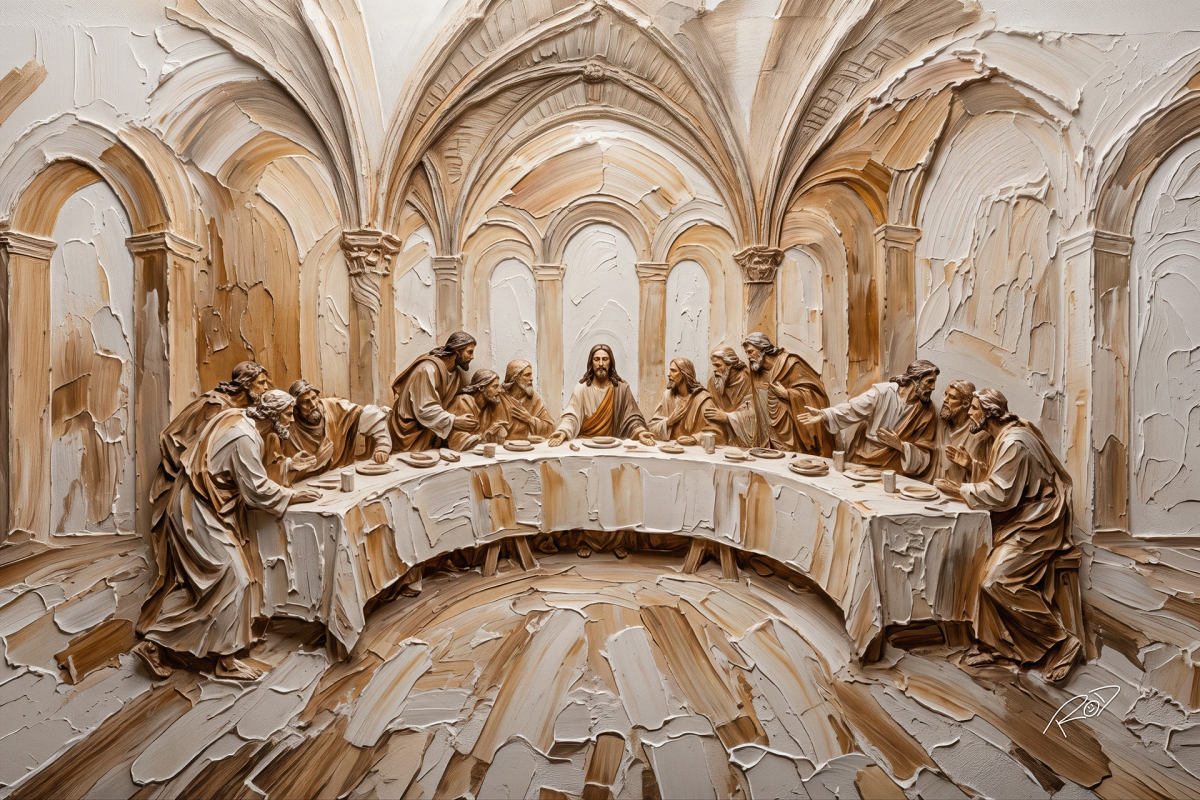 Quadro Ultima Ceia Espatulada - #3