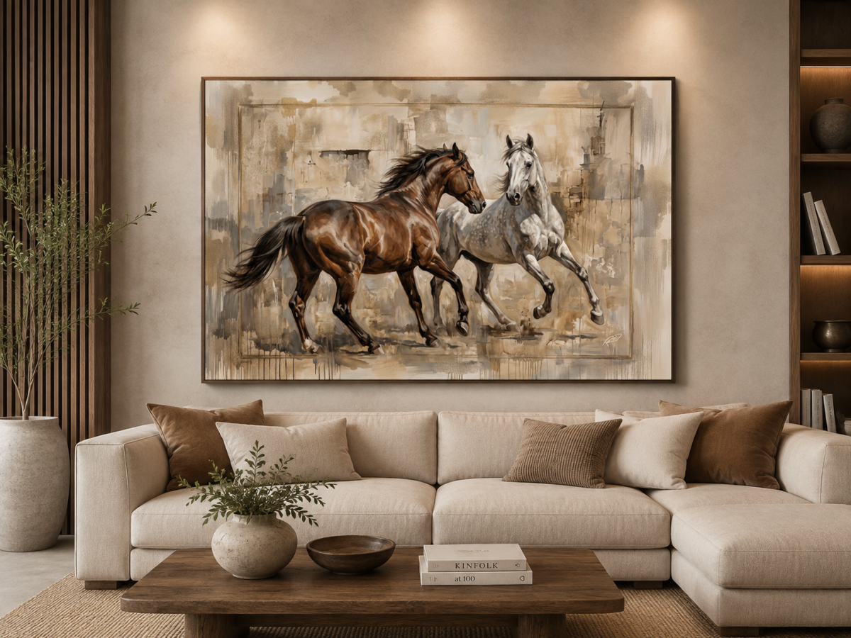 Quadro Animail Dupla de Cavalos