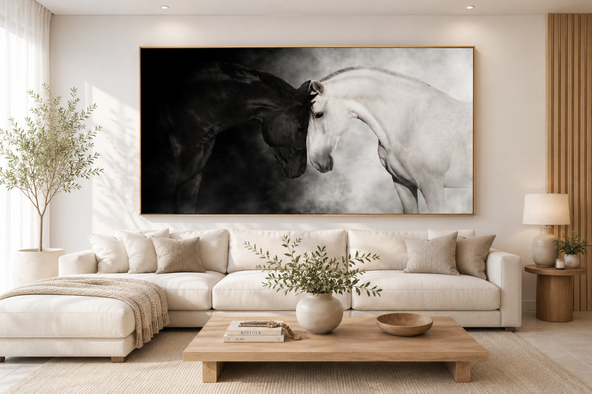 Quadro Cavalos P&B