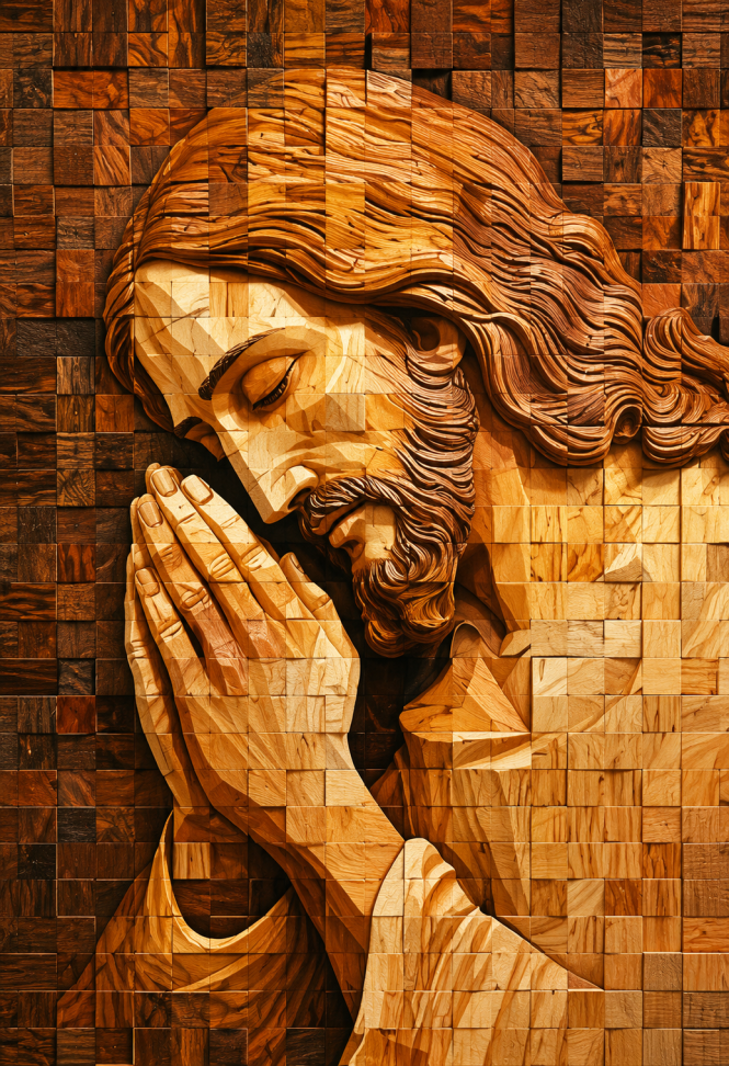 Quadro RELIGIOSO Jesus e Maria Geométrico